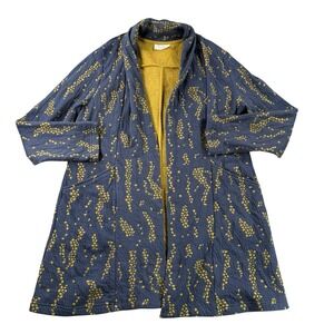 Komil Cardigan Jacket Womens L Open Front Textured Weave Pockets Cotton India